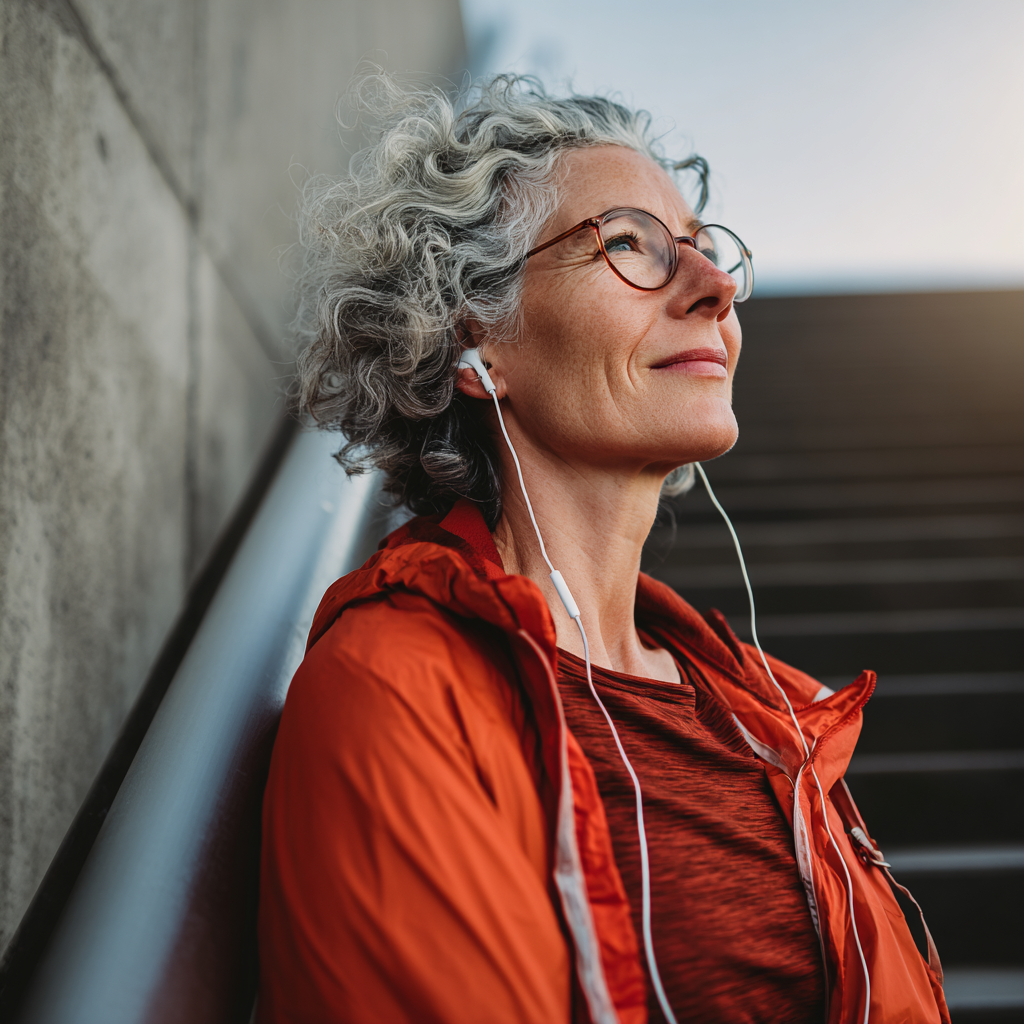 Middle-aged person enjoying active lifestyle and wellness activities
